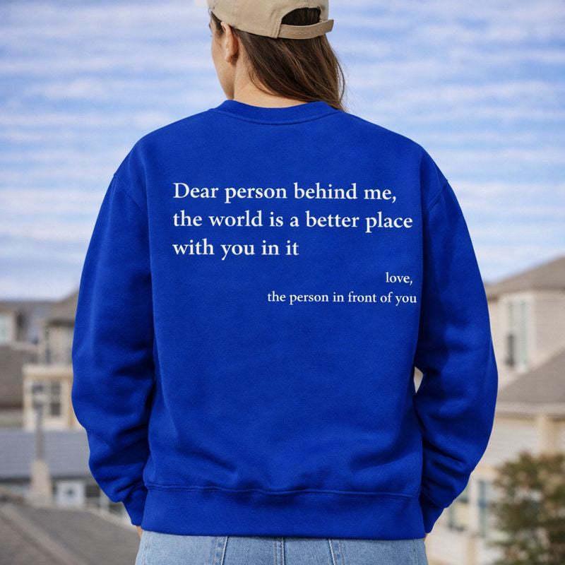 You Are Enough Casual Round Neck Long Sleeve Printed Plus Velvet Hoodie