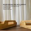 Side Handles Serving Tray Woven Craft Decorative Tray Multi Functional Tray with Handles  Picnic