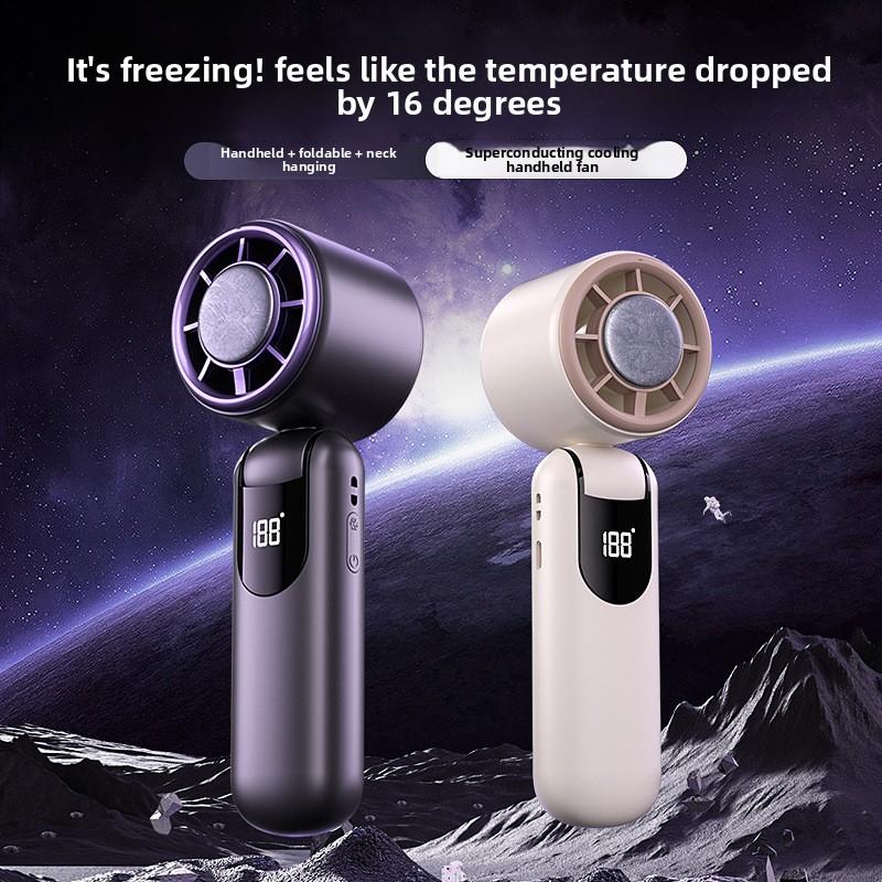 Portable Handheld Cooling Fan 3000mAh Rechargeable Semiconductor Personal Fan with High-Speed Brushless Motor for Travel & Daily