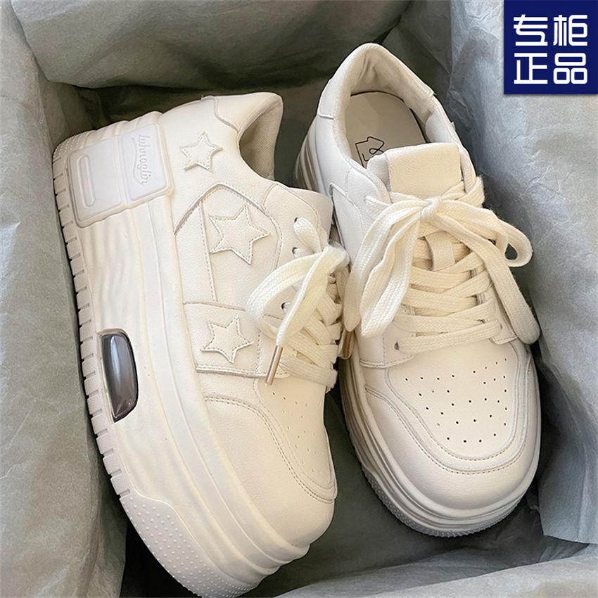 Autumn and winter new women's ins platform muffin heightening casual star board shoes