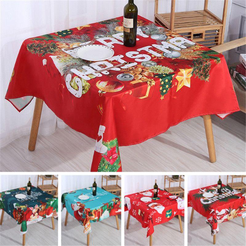 Stylish Polyester Christmas Table Cloths Featuring Bright Colors And Oil-proof Design