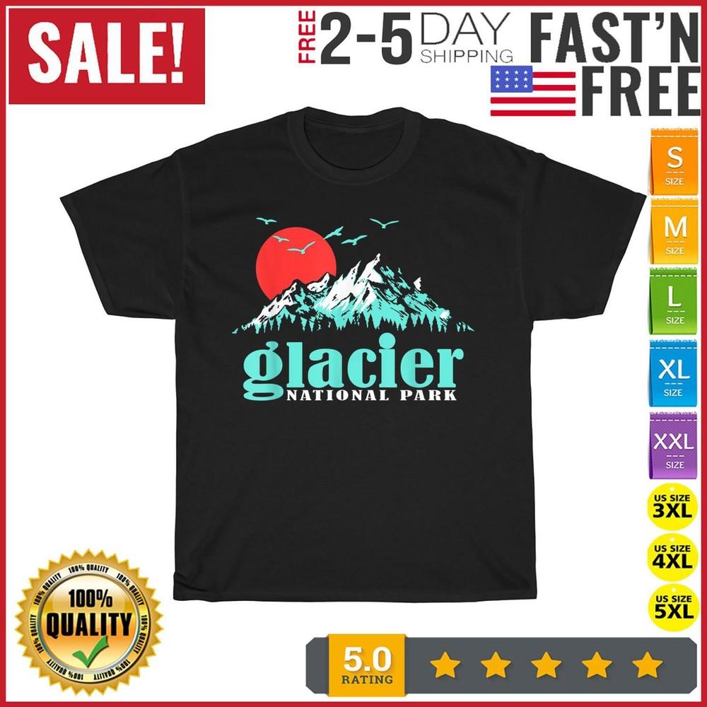 

Vintage Glacier National Park Vintage T Shirt Men Fashion 2023 Women T Shirt NEW M