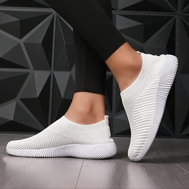 

Women s Sneakers Breathable Solid Color Mesh Woven Outdoor Lightweight Low Top Walking Running Sports Socks Tennis Shoes 37 сірий