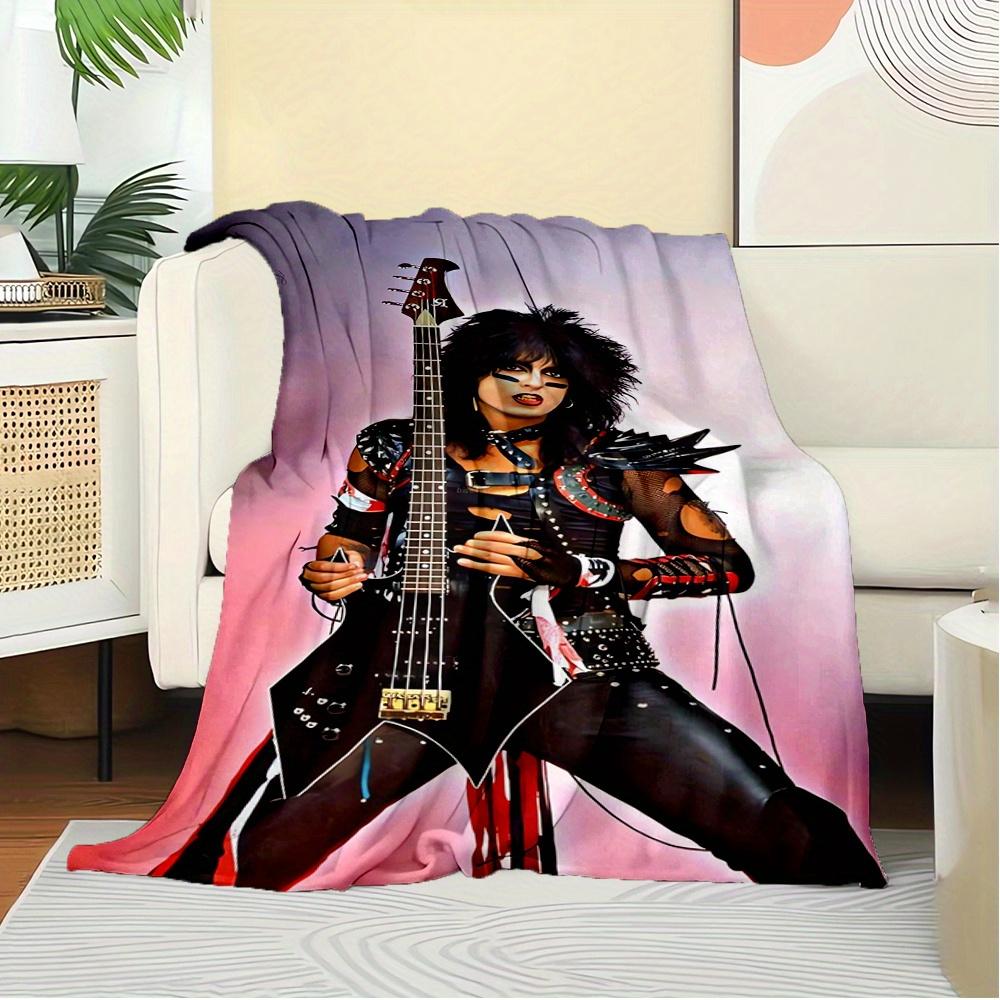 1pc Guitarist,Punk Rocker,ClowneTheme Digital Printed Flannel Blanket, Super Soft Plush Fleece Bed Cover, Multi-Function Four Seasons Hypoal