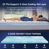 NicePlus 2 In 1 Memory Foam Fluffy Mattress Topper with Soft Cover 90-180x200x7cm