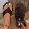 Fashion Women's Fashion Wedge Flip Flops Summer Platform Lightweight Beach Slippers Black Girls Indoor Street Sandals