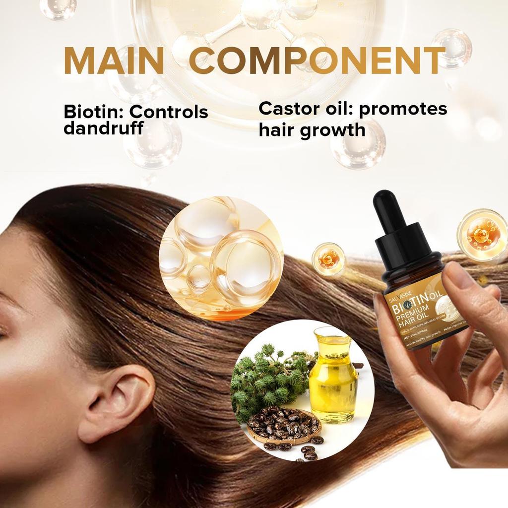 Biotin Hair Growth Oil for Hair Growth and Healthy Scalp, Pre Wash Scalp & Hair Oil Infused with Biotin, Strengthening, Nourishing & Volumizing