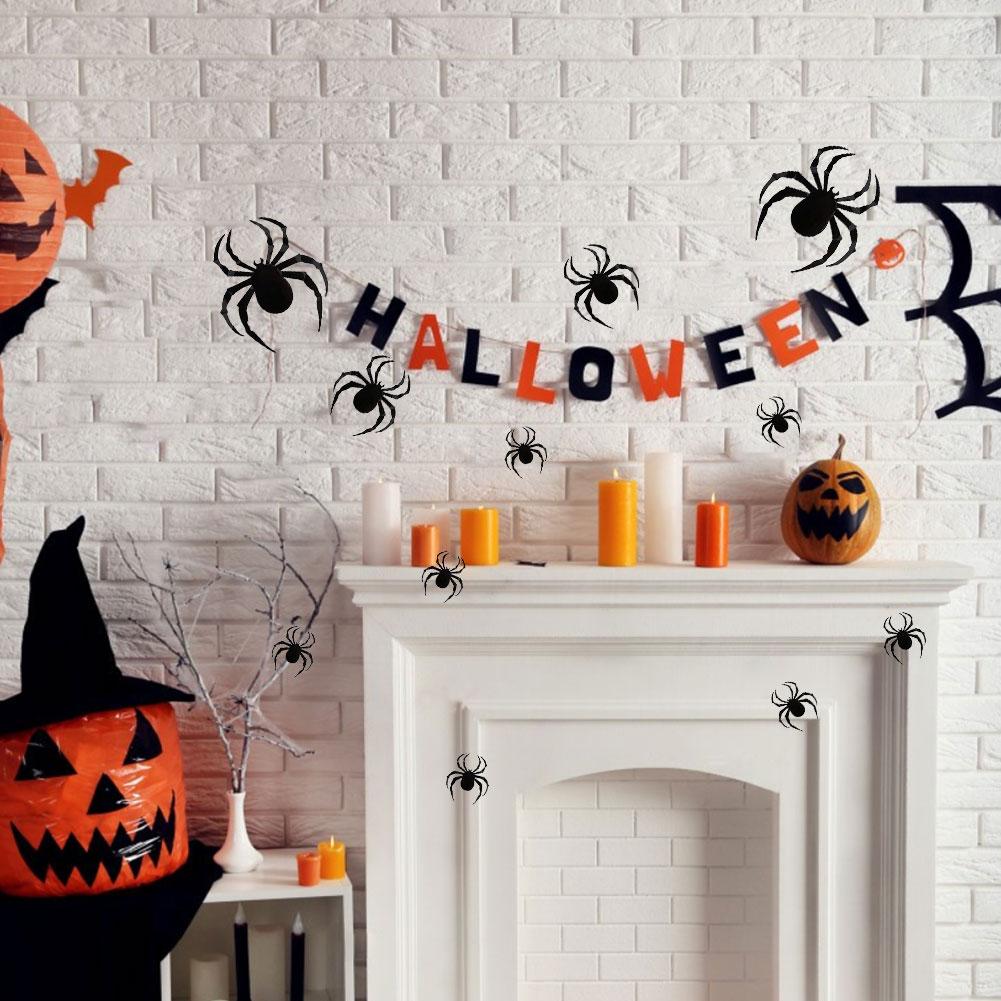 Halloween DIY Flying Bats Stickers Reusable Scary Spider Window Decoration 3D Bats Windows Stickers for Indoor Decor