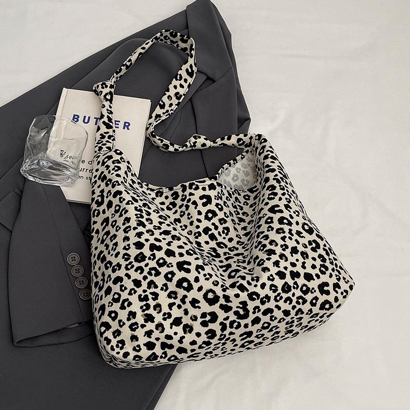 Large Capacity Leopard Print Bag Women New Trendy Fashion Crossbody Bag Women Ins College Students' Class Shoulder Bag Women