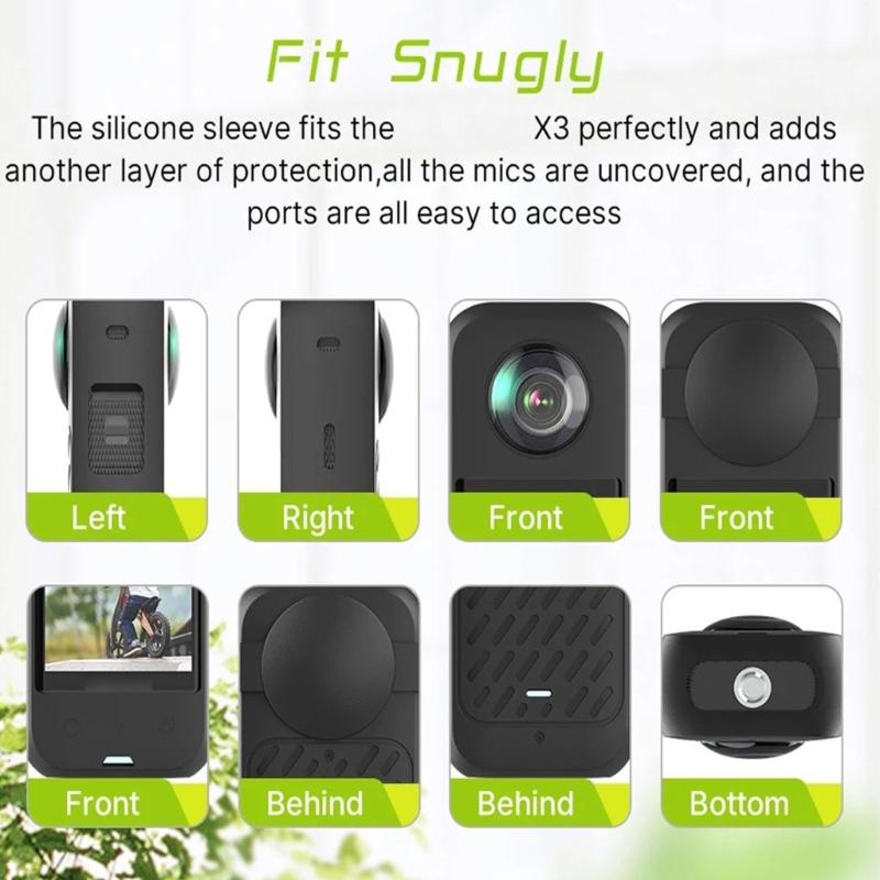 Silicone Case Shockproof Protective Cover for 360 X3 Action Camera Waterproof Housing Shell Skin with Lens Guard
