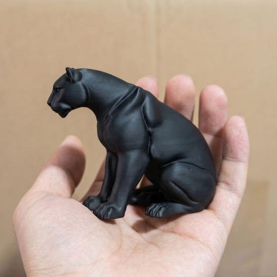 Panther Figurine 3D Printed Black White Wildlife Figure Collectible Animal Sculpture for Home Office Desk Decor