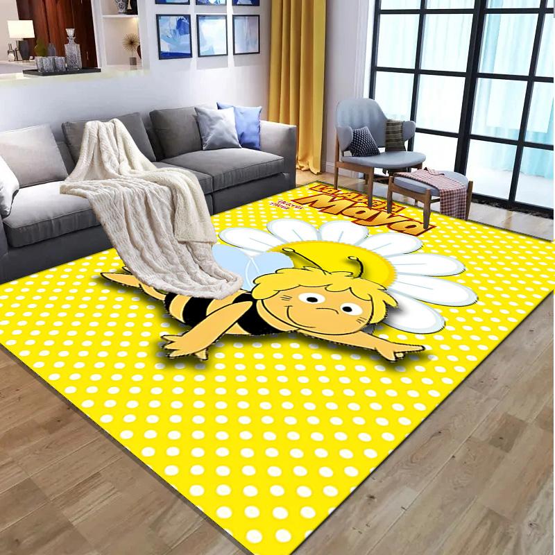 Maya the Bee Pattern Rug, Indoor/Outdoor Mat, for Picnic, Gameroom, Bedroom, Office, Living Room, Home Decor Carpet, Birthday Gift