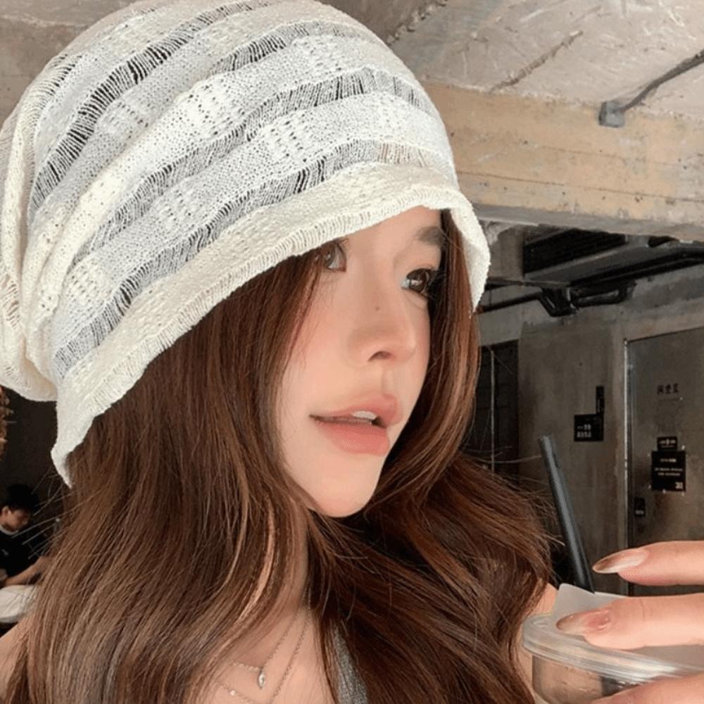 Hollow Hollow Pullover Hat Breathable Sunscreen Cap Retro Beanies Hat Spicy Girls