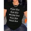 European Size Women Casual Short Sleeve Tee 1 Pcs  - Comfortable Crew Neck, Soft Adorable Tees Tops