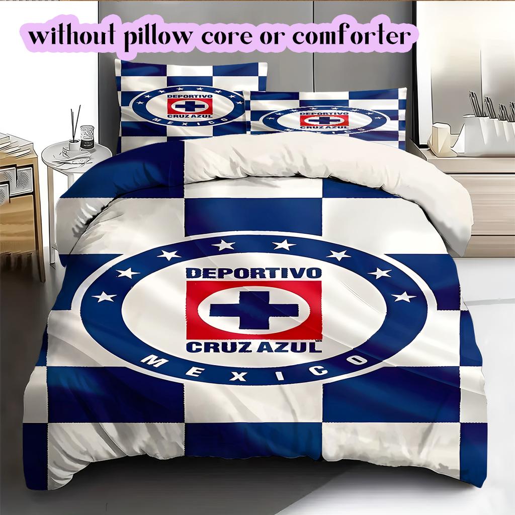 Cruz AzulPattern Bedding Quilt Set Quilt Cover Pillowcase Home Decoration Birthday Gift (1 * duvet cover + 2 * pillowcase, without core)