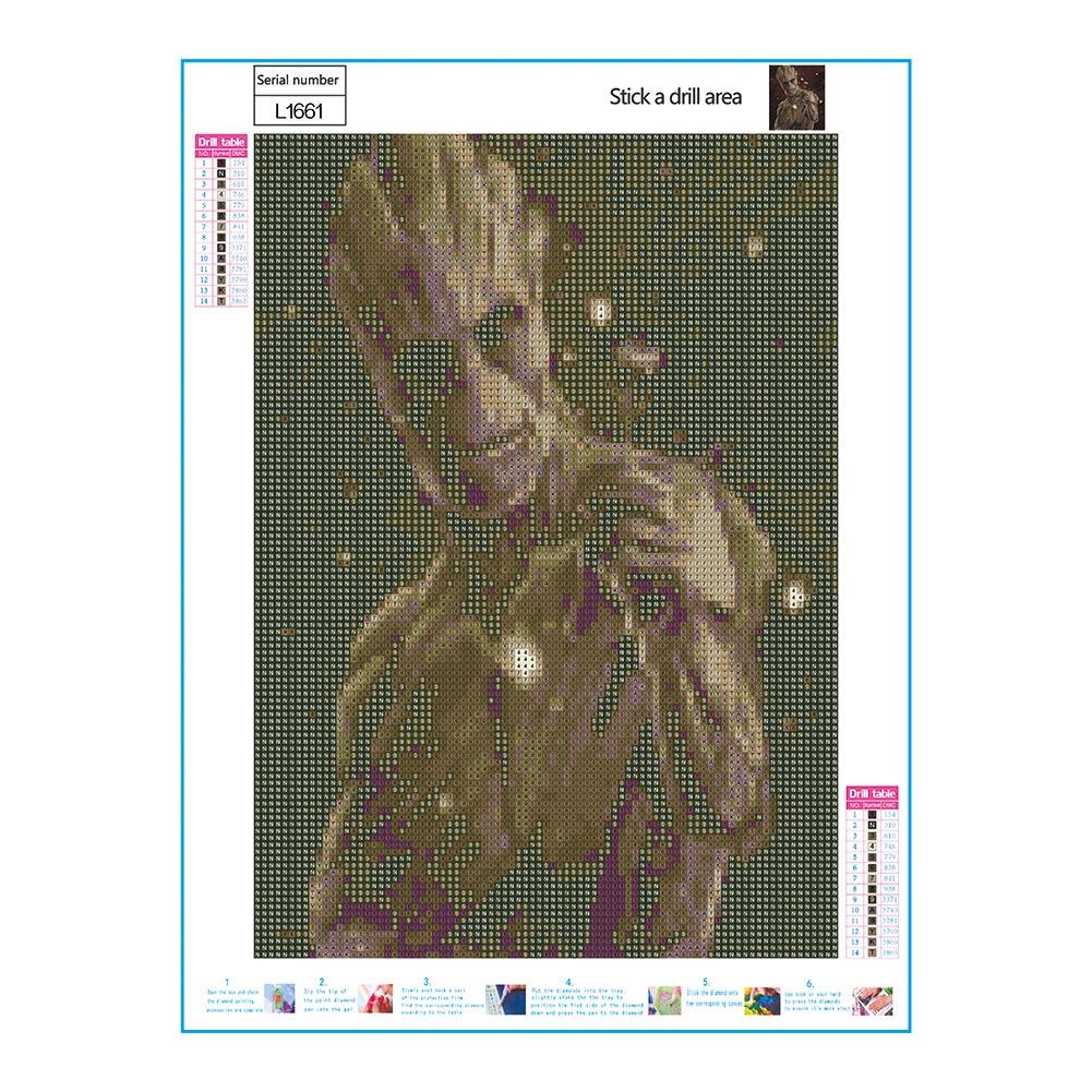 Buy 5D DIY Full Drill Diamond Painting Tree Man Cross Stitch Embroidery ...