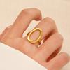 Simple Personality Hollowed-Out Geometry Stainless Steel Ring Oval Baroque Open Ring  For Women Finger Jewellery Accessory Gifts