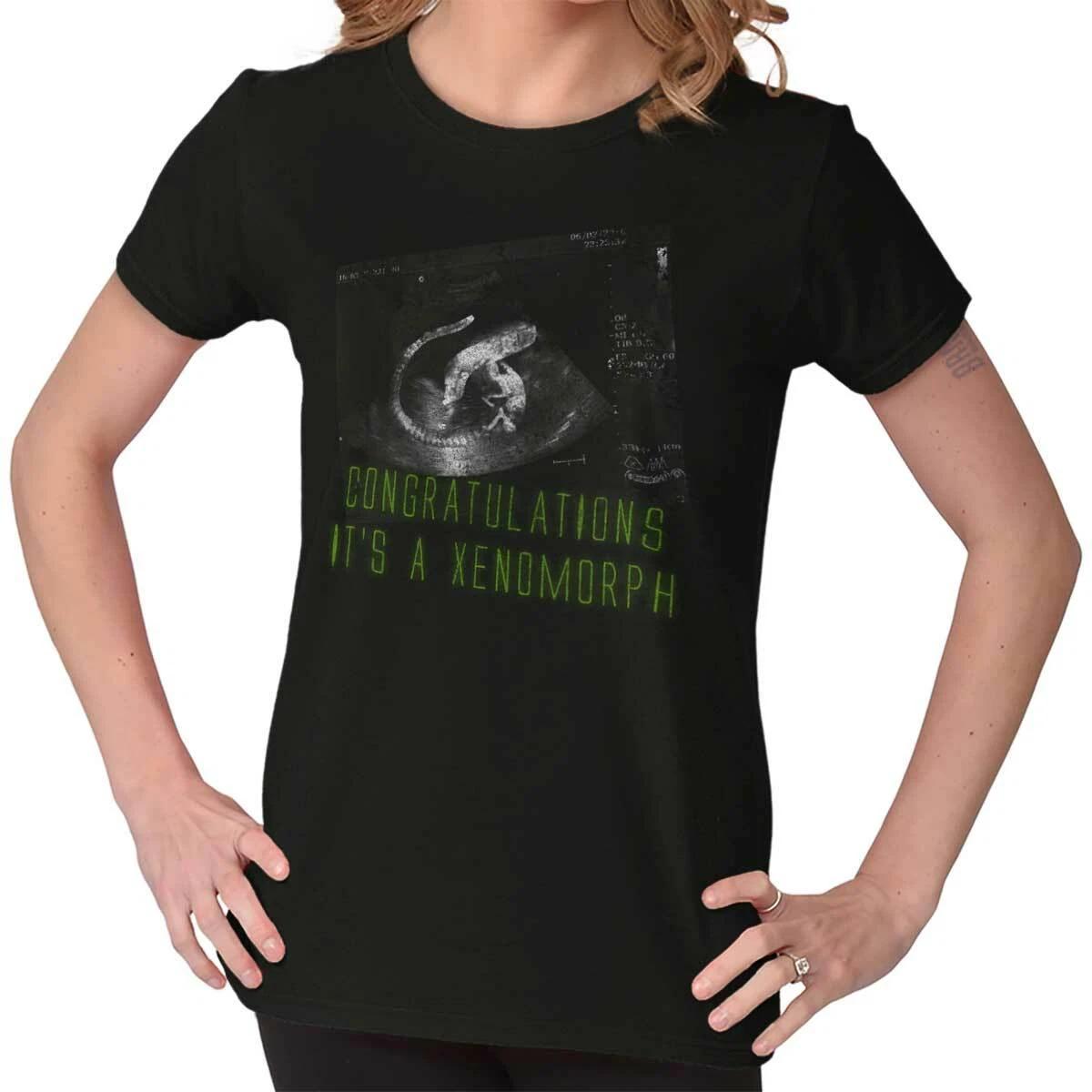 Congratulations Its A Xenomorph Alien Joke Womens Top Junior Graphic Tee XS