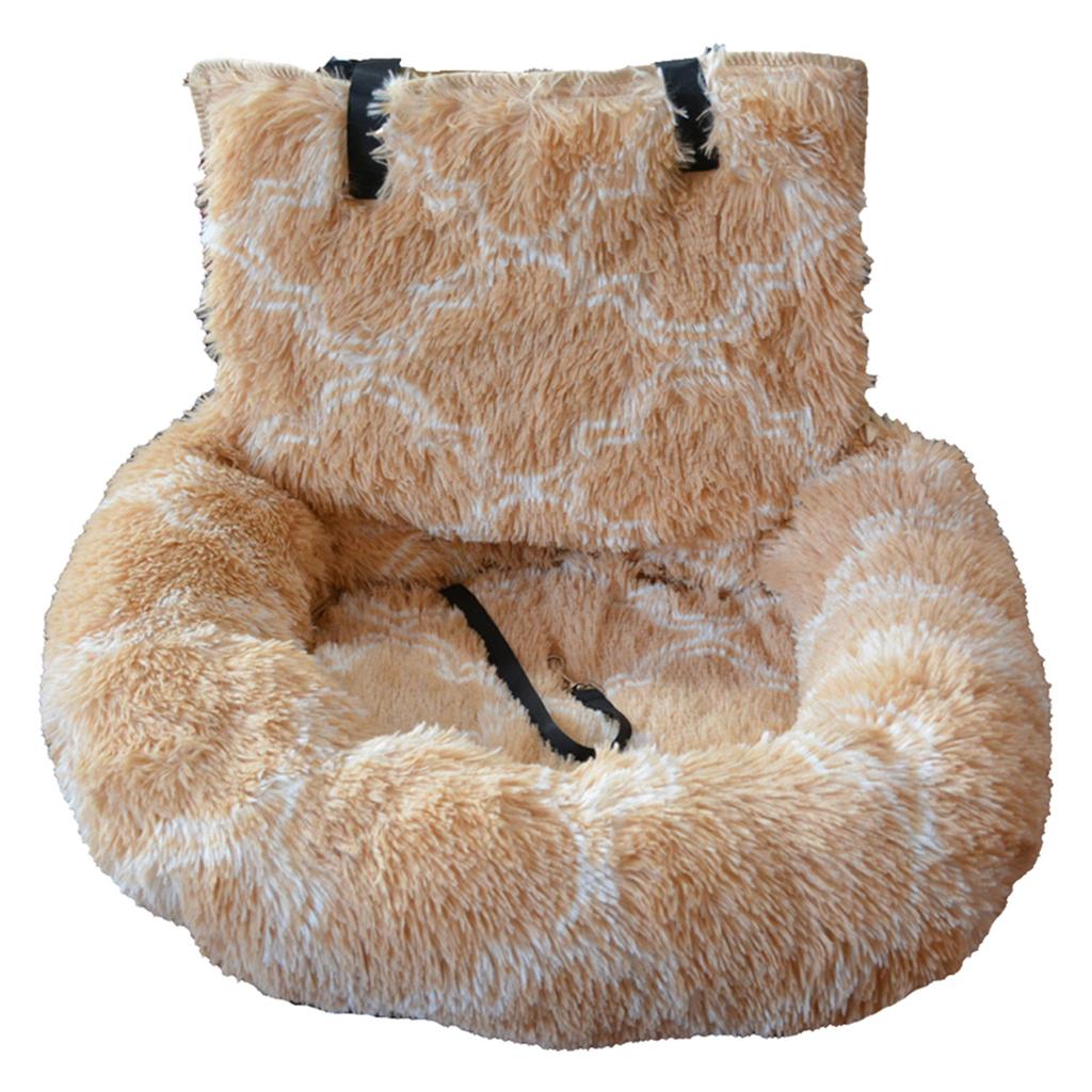 Removable Washable Cushion with Safety Belt Non-slip Dogs Travel Bed Soft Plush Dog Seat for Small & Medium Pets