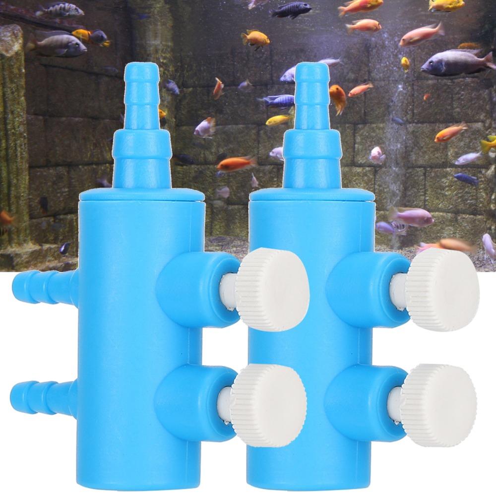 2PCS Set Plastic Aquarium Oxygen Pump Adapter Air Flow Control Aquarium Air Splitter  Fish Tank