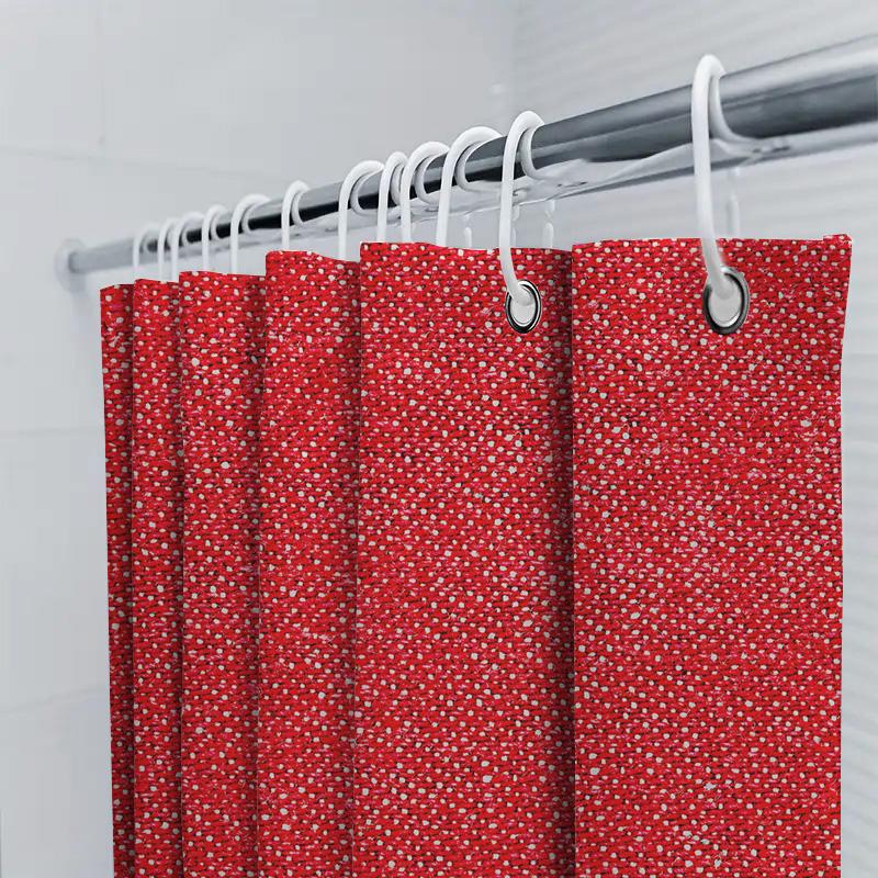 Red White Polka Dot Shower Curtain Waterproof Bath Decor Customizable Size Modern Bathroom Accessories For Home Decoration
