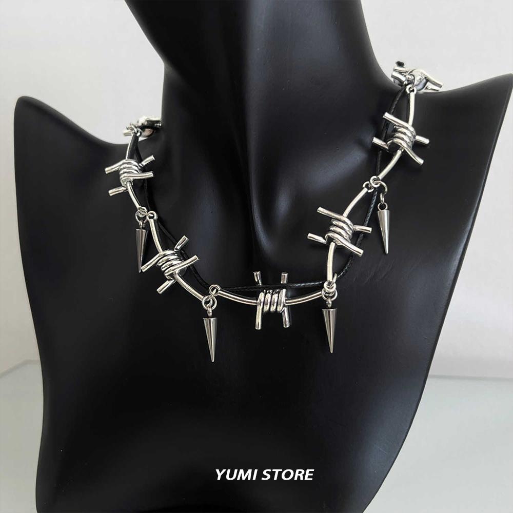 Punk Thorn Rivet Necklace For Man Woman Retro Hip Hop Clavicle Chain Female Y2K Jewelry Hot Girl Choker Accessories Wholesale