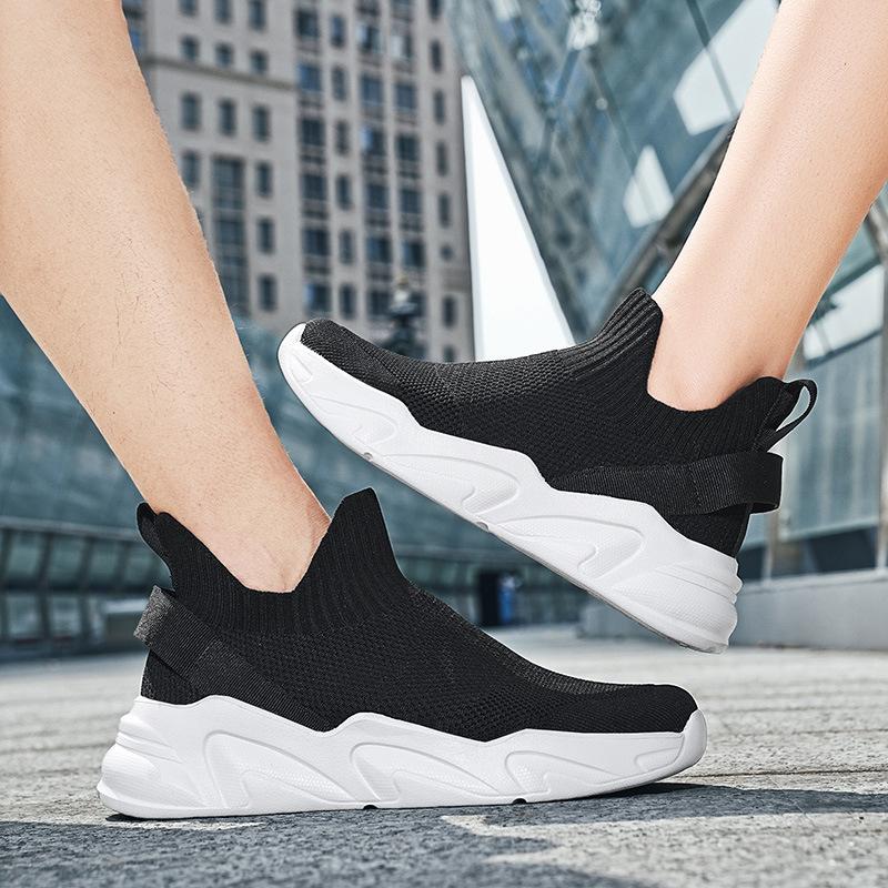 In and out of safe walking shoes Douyin explosion leisure sports breathable flying woven couple socks shoes large size shoes XH-001