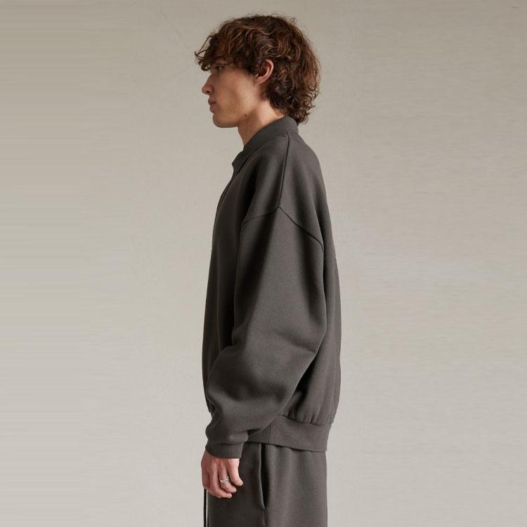 Fear of God Essentials SS24 Longsleeve Polo Shirt Men's Ink Black Unisex 192SP244390F