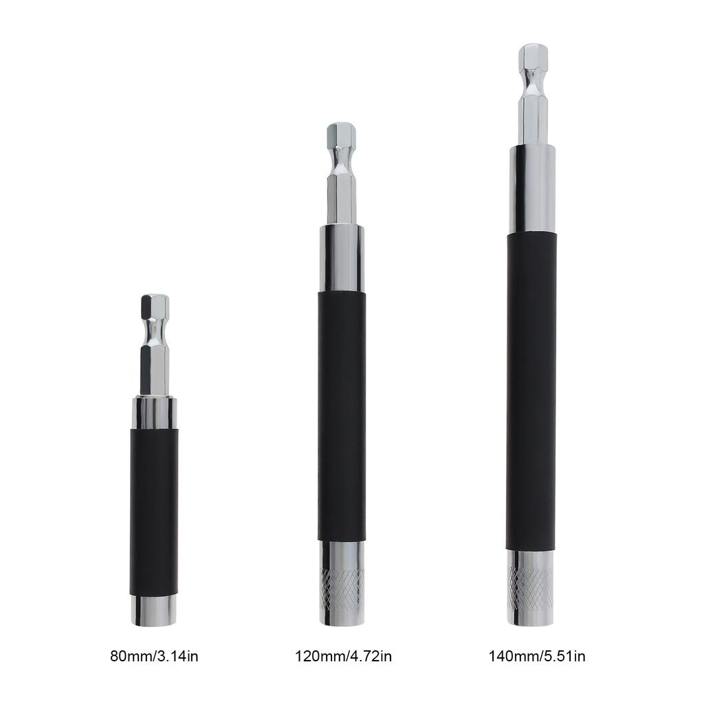2pcs/4pcs 60mm-140mm Scalable Magnetic Screw Drive Guide Drill Bit for Nuts Drill and Handheld Driver, 1/4 Inch Hex Shank Extension Adapter