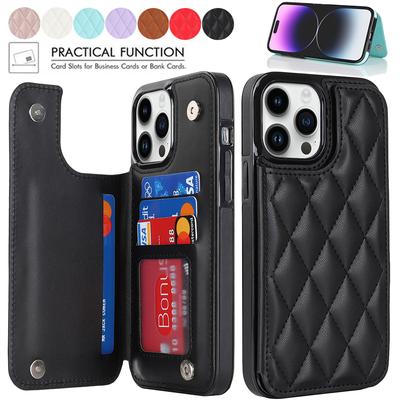 Leather Retro Card Holder Flip Cover for IPhone 11 12 13 14 Pro Max Mini Wallet Case XR X XS Max 8 7 6S 6 Plus 5S SE 2022 2020 TPU Silicone Case