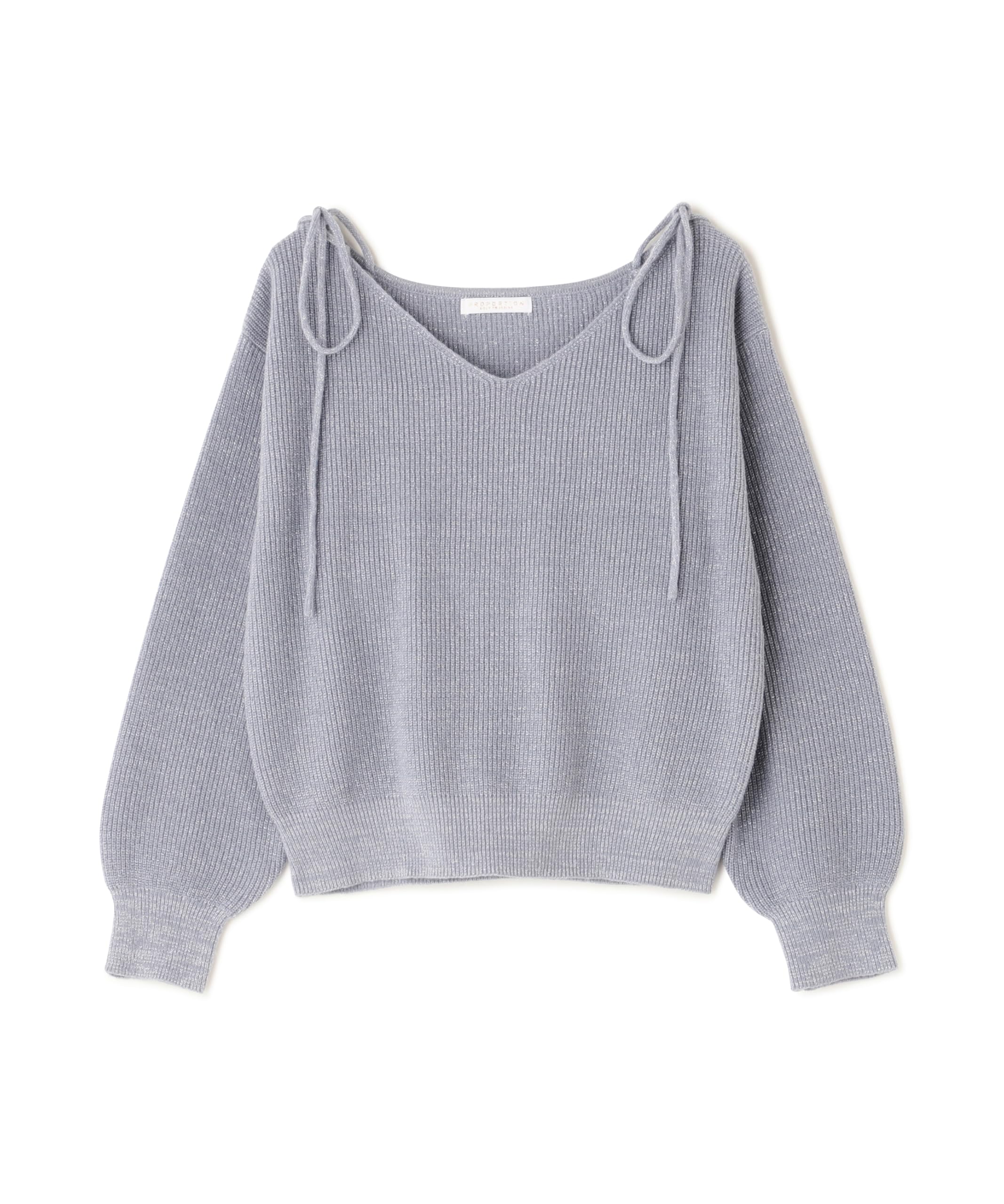 

Proportion Body Dressing Blue Sweater with Shoulder Ribbons Women s Lamé синий
