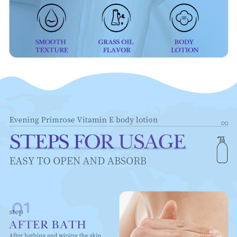 Lotion Corporelle Vitamine E SADOER Onagre Hydrate et hydrate tout le corps