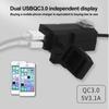 12V-24V Motorcycle USB Charger QC3.0/3.1A Dual Usb Port Waterproof Motorcycle Handlebar Charger Adapter with Switch Motorbike Accessories