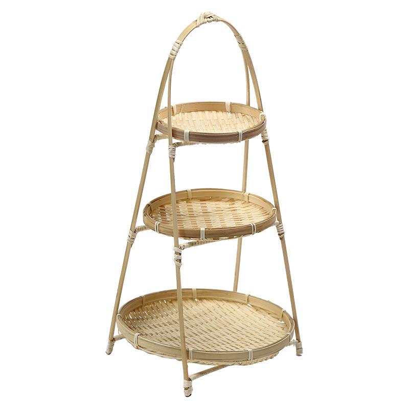 Handmade Bamboo Multi-Layer Storage and Serving Basket