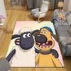 Shaun the Sheep Flannel Pattern Square Carpet,Area Rug,Carpet Rug for Living Room Bedroom Sofa Playroom Decor,Non-slip Floor Mat