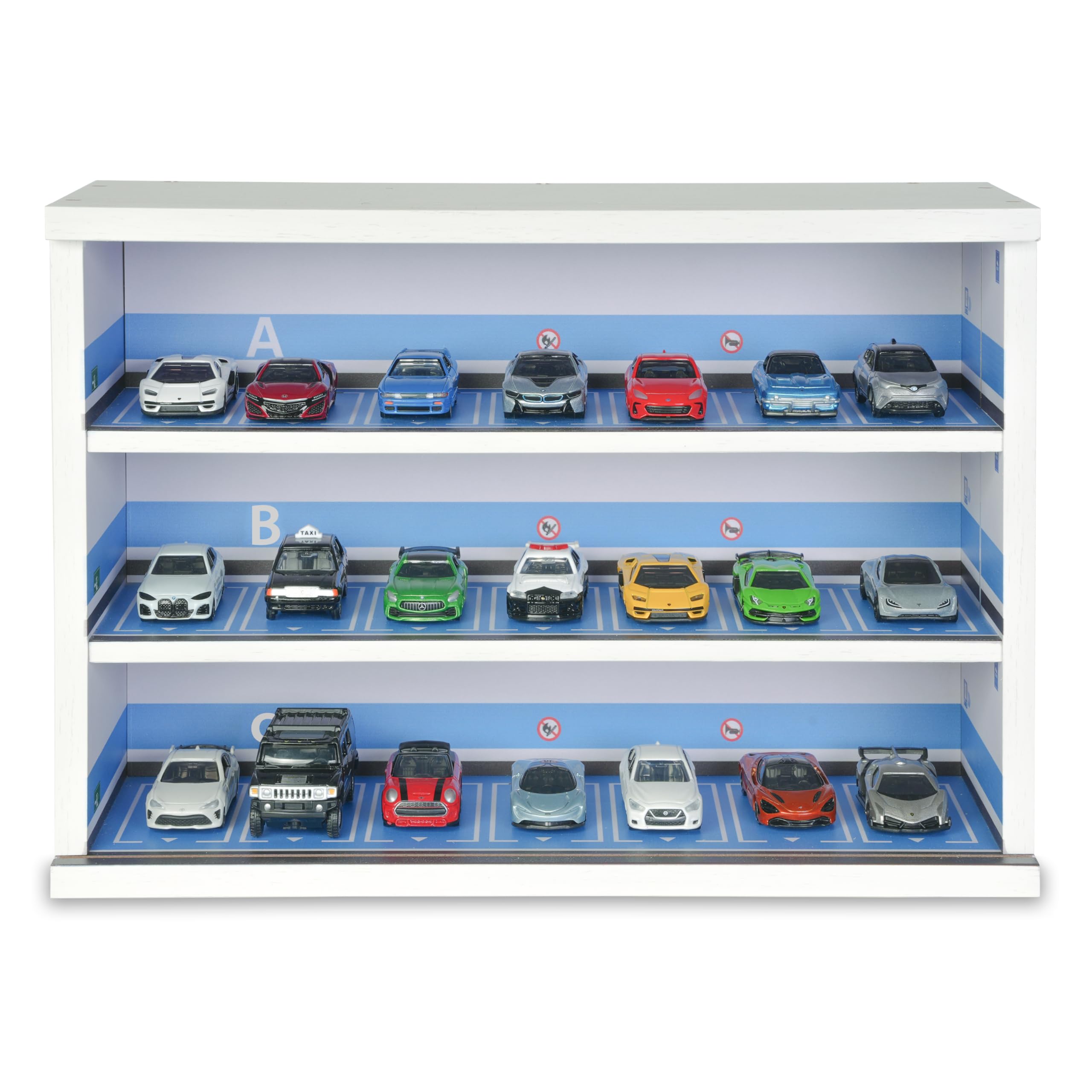 

GUNSEED Miniature Car Tomica Storage Holds 21 Transparent Acrylic Door with LED Miniature Car Hot Wheels Collection Case Case, LED-equipped Case, белый