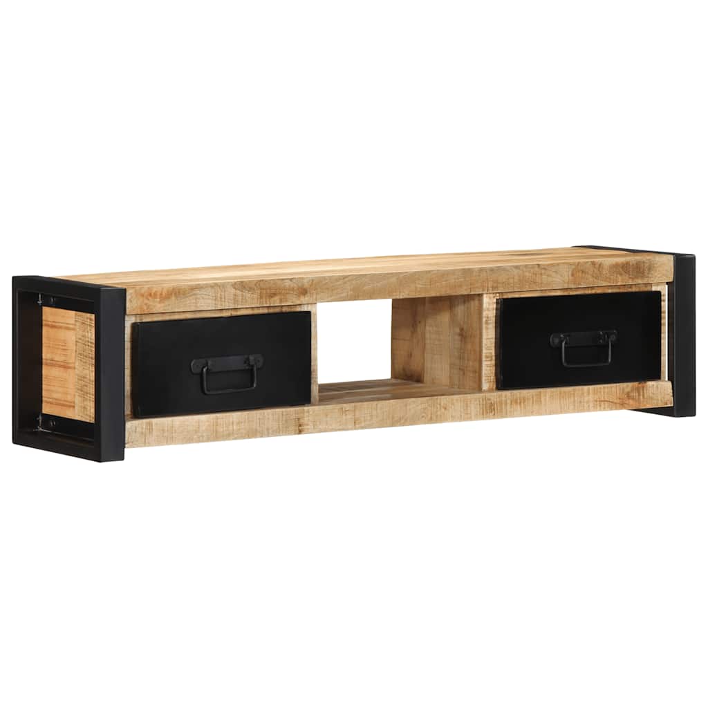 TV Cabinet 100x30x25 cm Rough Solid Mango Wood