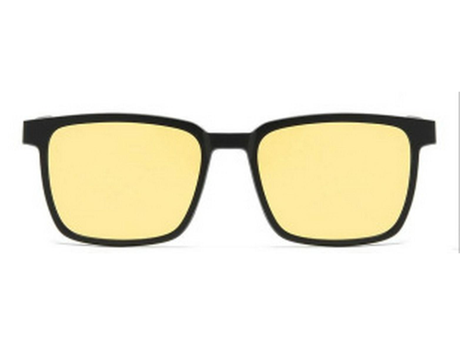 

2191 Polarized Night Vision Clip-on Glasses for Men & Women - Magnetic, Square Frame, Myopia-Compatible Sunglasses