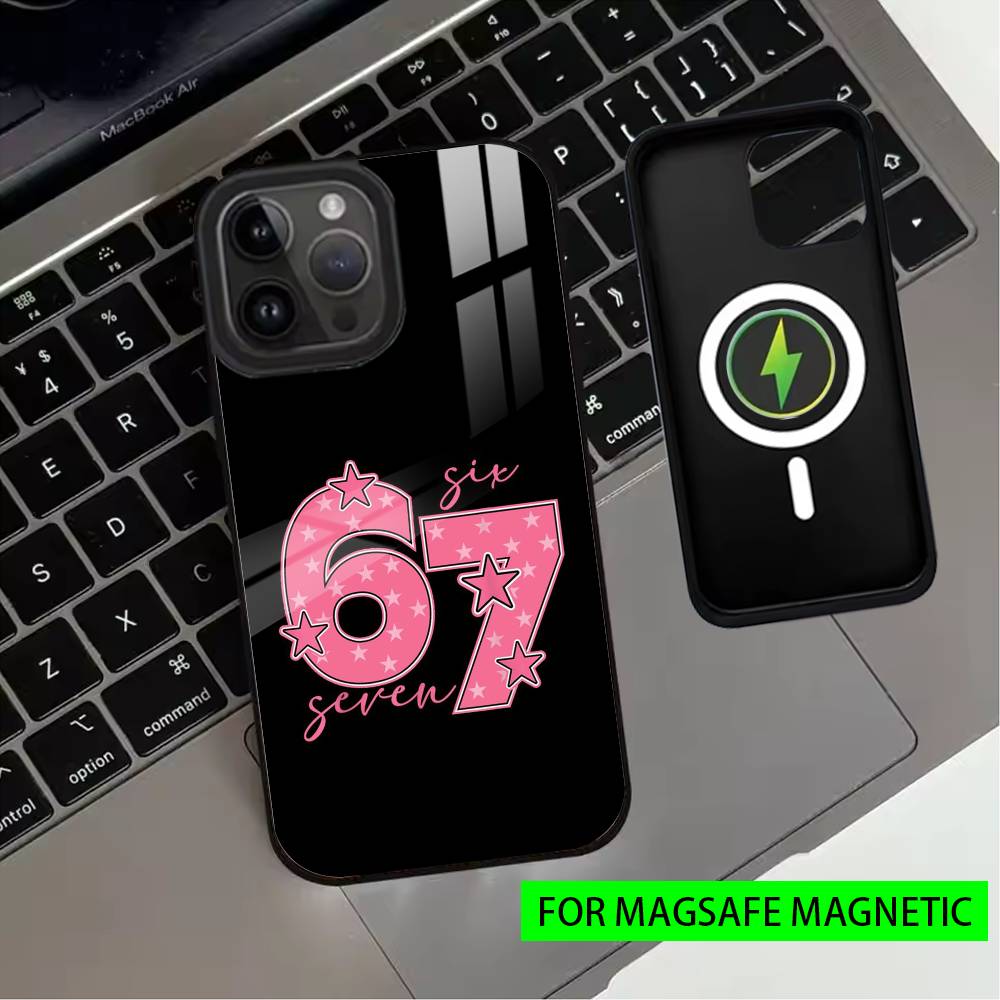 S-Six SS S-Seven 67 Phone Case For iPhone17,16,15,14,13,12,11 Plus,Pro Magnetic with Magsafe Wireless Charging