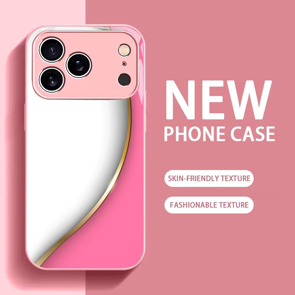 Female New Hot-selling Protective Case Phone Case Metallic Paint Glass PhoneCase for iPhone 17 16 15 14 13 12pm Pro Plus Madam