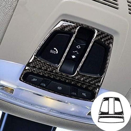 Carbon Fiber Car Roof Front Reading Light Trim Cover for BMW X5 X6 F15 F16 2014-2018
