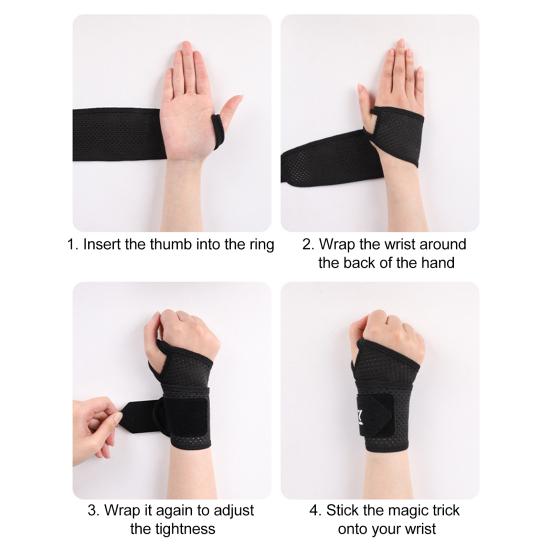 1Pc Sports Wrist Brace Adjustable Breathable Wrist Support Strap Men Women Fitness Wrist