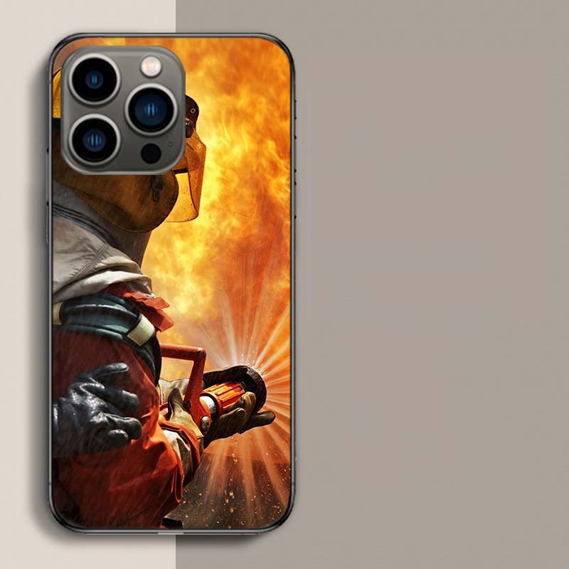 Firefighter Heroes Fireman Phone Case For Apple Iphone 16E 16 17 Pro Max Air 15 Pro 14 Plus 12 13 Mini Cover Cute Fundas