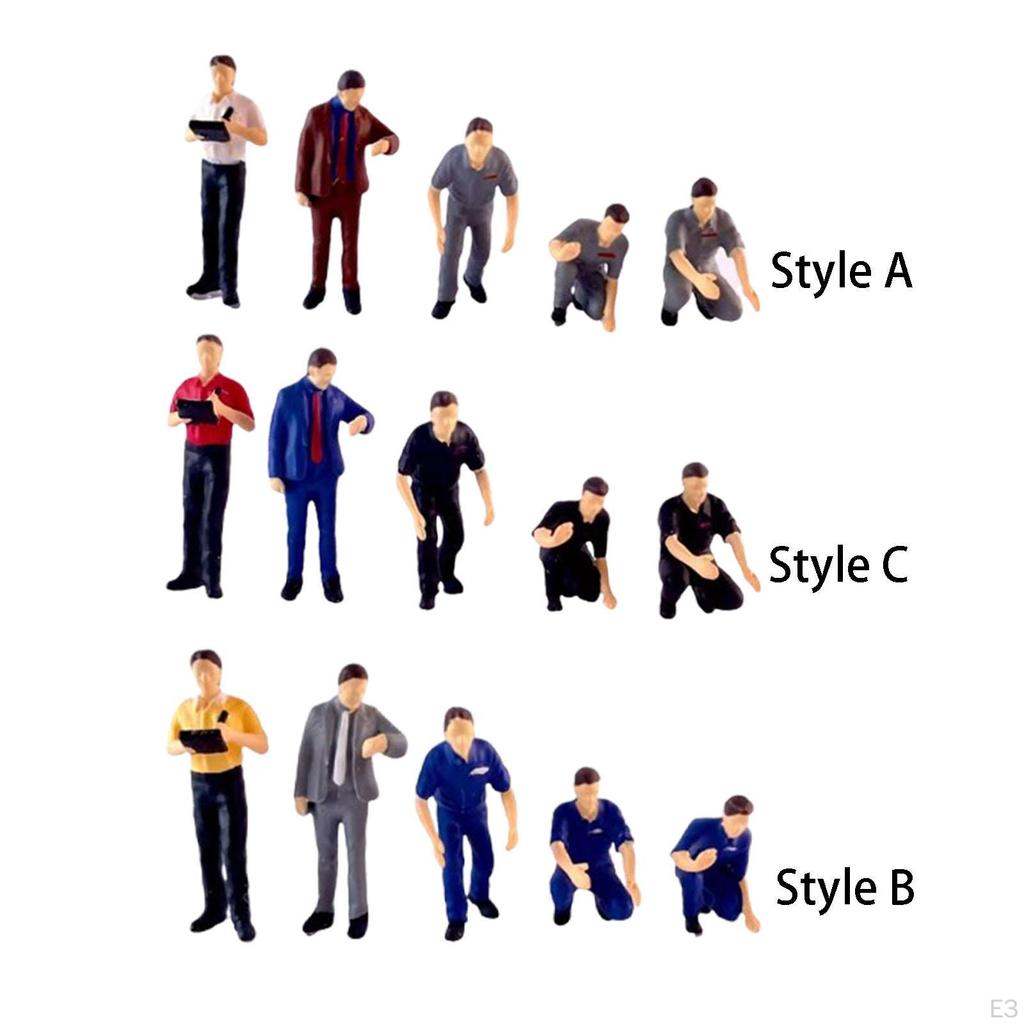 5 Pieces 1/64 Scale Diorama Figures Miniature Scene Hobby Character Repairman for Desktop Ornament
