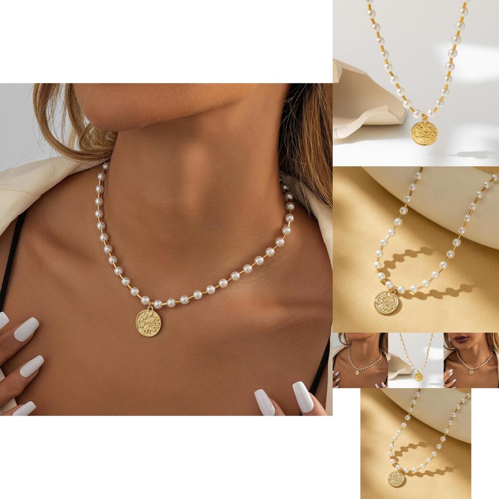 Fashion Trendy Creative Faux Pearl Copper Tube Pendant Necklace For Women 2023 Autumn Street Style