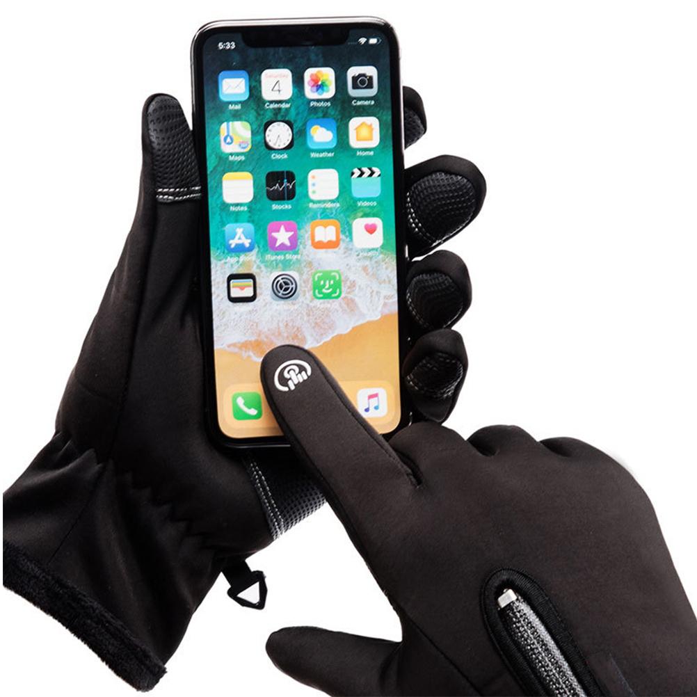 

1Pair Warm Winter Riding Gloves Black Xl Windproof Waterproof Touch Screen Mountain Bike Skid-Proof Outdoor Gloves L
