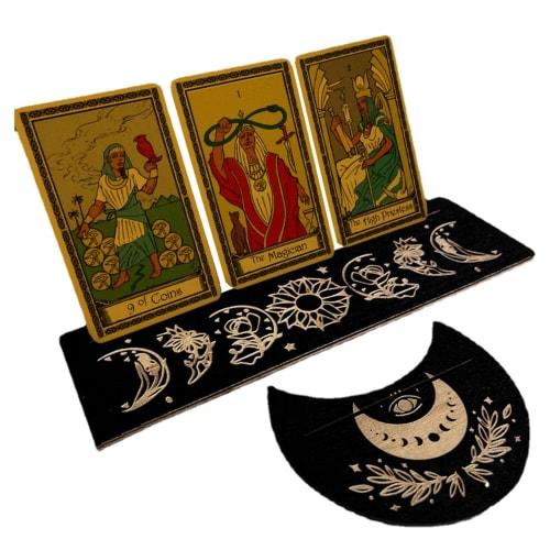 Moon Shaped Tarot Card Stand, Tarot Deck Base Bracket, Tarot Card Case, Card Stand, Moon Shaped Tarot Card Box, Divination Trinket Box, Keepsake Box,