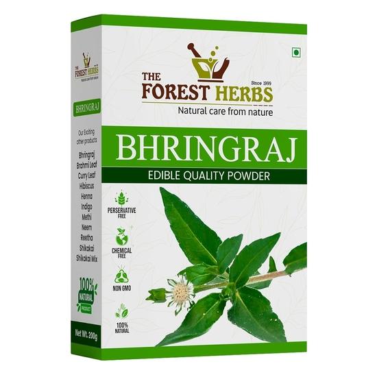 THE FOREST HERBS Natürliche Pflege aus der Natur 100% reines Bhringraj-Pulver für Haarwachstum - 200 g | Gut für Haarkur, Haaröl