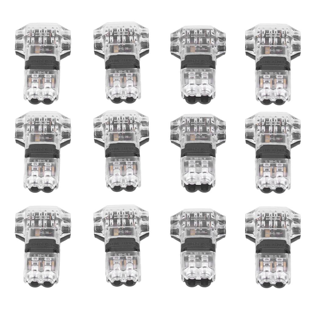 12pcs Low Voltage T Tap Connectors 3 Way Wire Connector Quick Solderless Wire Splice Connector for Car