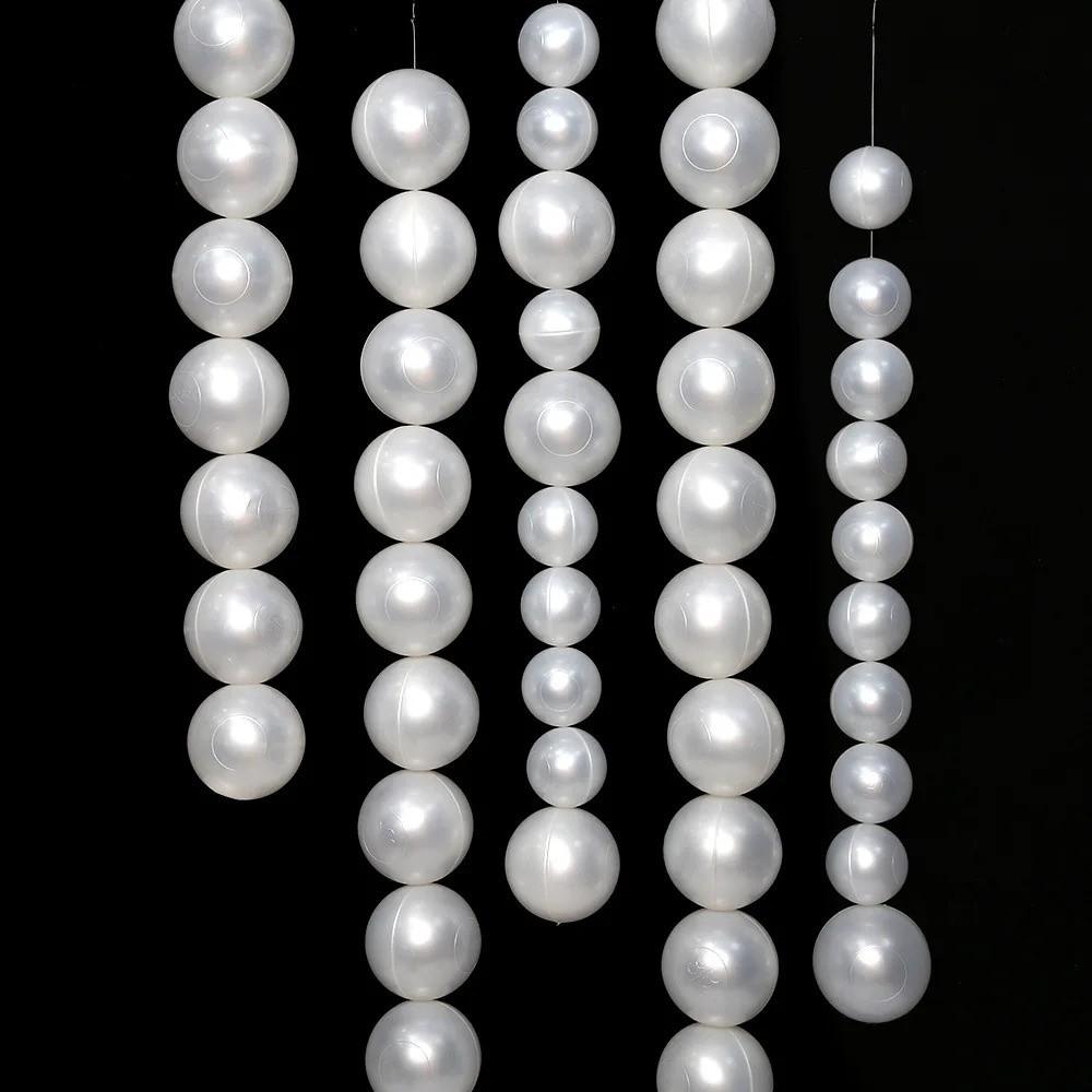 10pcs 5.5cm/8cm Faux Large Pearl Plastic White Ball Pendant Elegant Beaded Garland  Wedding Backdrop